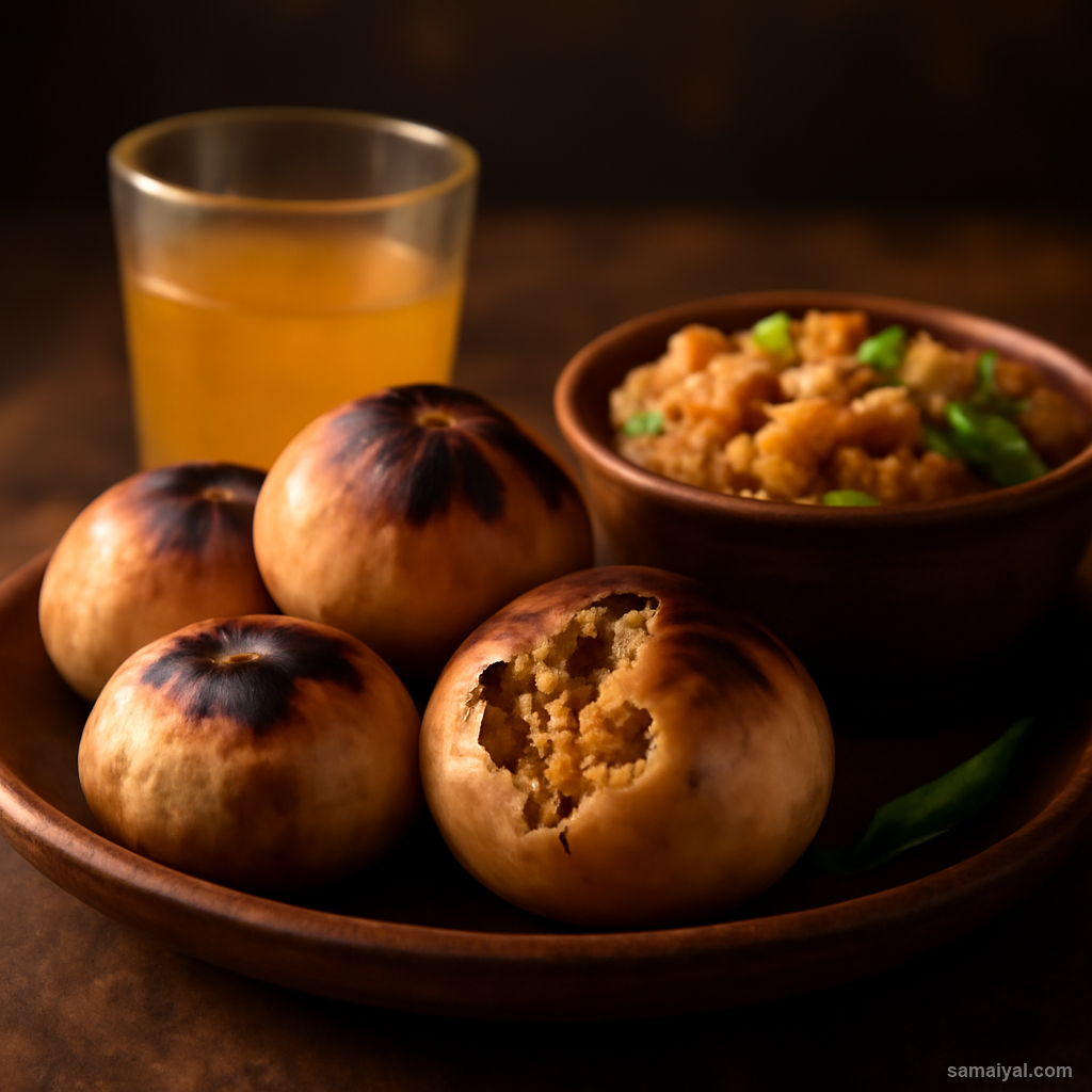 Bihar Litti Chokha Sattu Wheat Ball Coal Classic Bihar