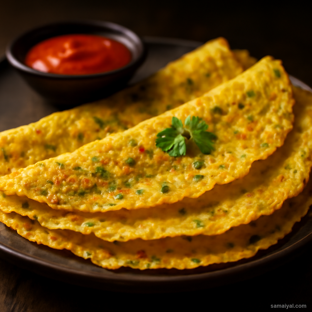 Chhattisgarh Cheela Moong Dal Lentil Breakfast Crepe Spiced