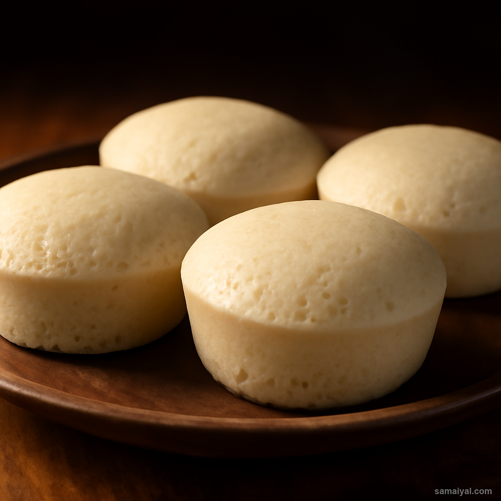 Goan Sannas Steamed Rice Idli Bread