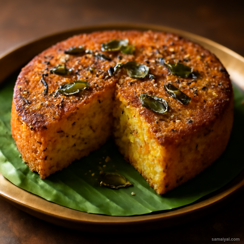 Gujarat Handvo Fermented Rice Lentil Savoury Baked Cake