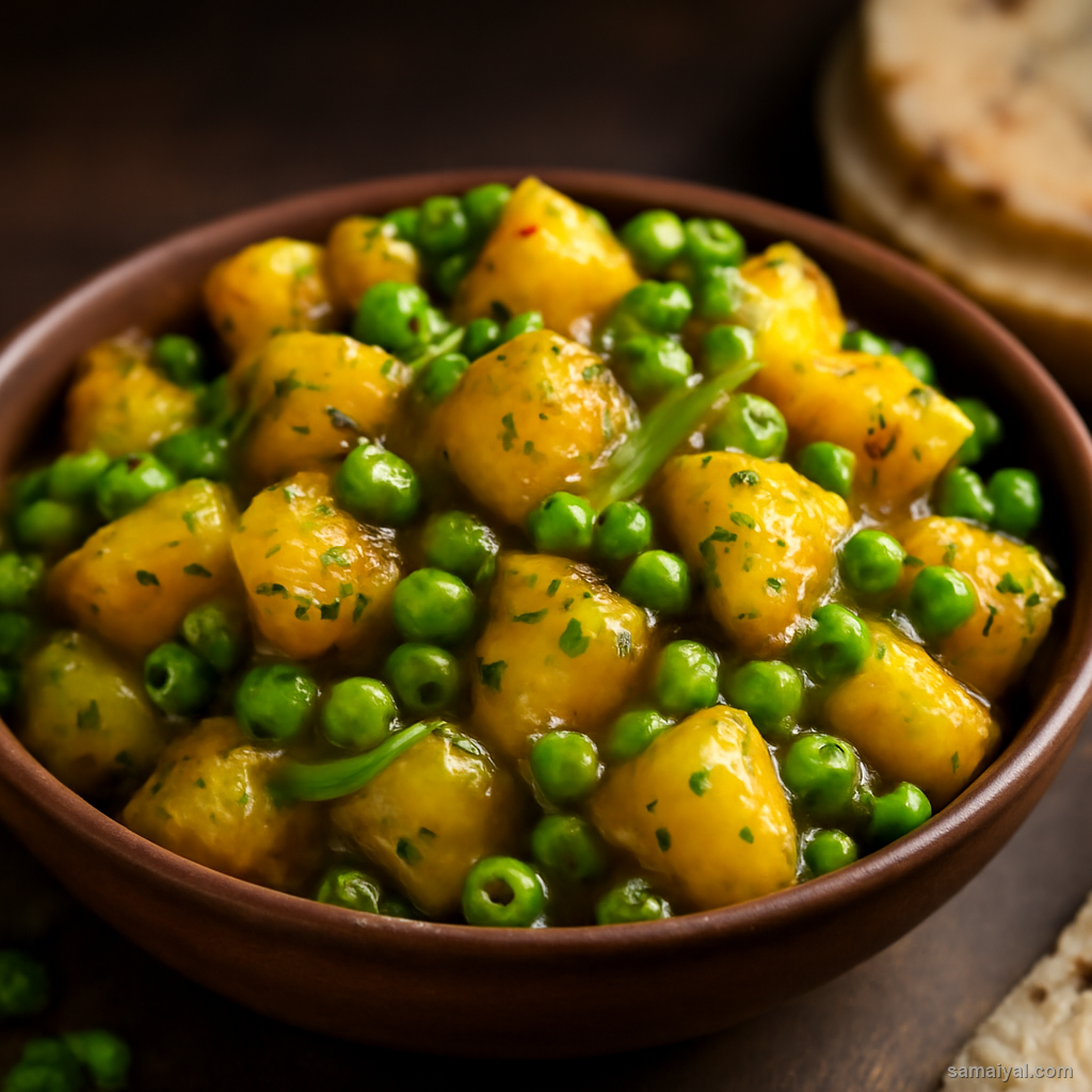 Haryanvi Aloo Matar Dry Potato Peas Everyday Sabzi