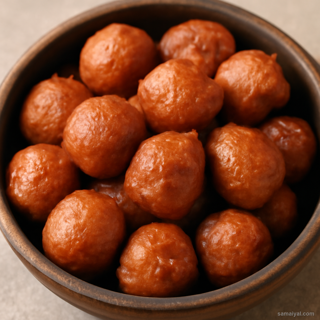 Haryanvi Gulgule Sweet Fried Wheat Jaggery Dumplings