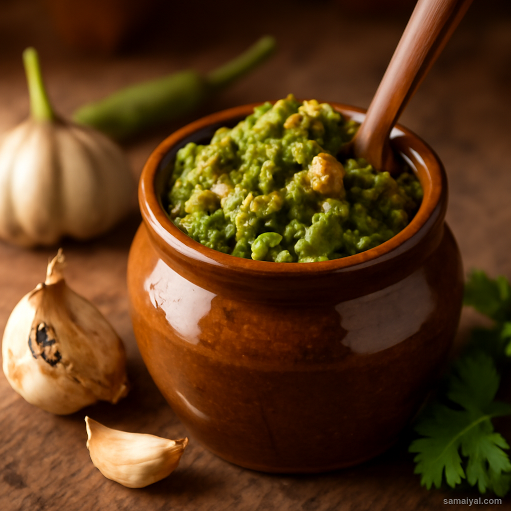 Himachal Roasted Garlic Pahadi Chutney Ghee Smoky Condiment