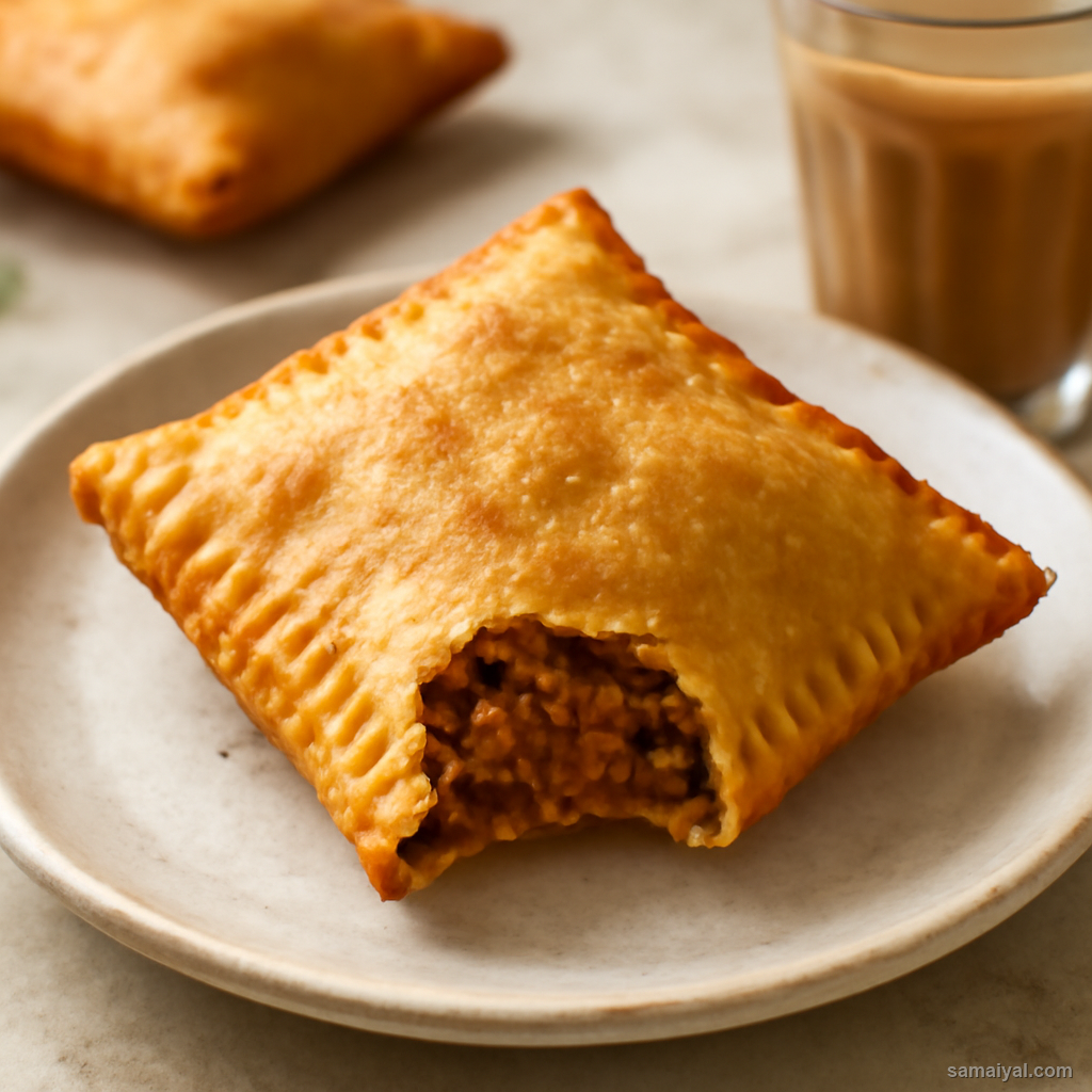 Hyderabadi Lukhmi Meat Filled Pastry Square