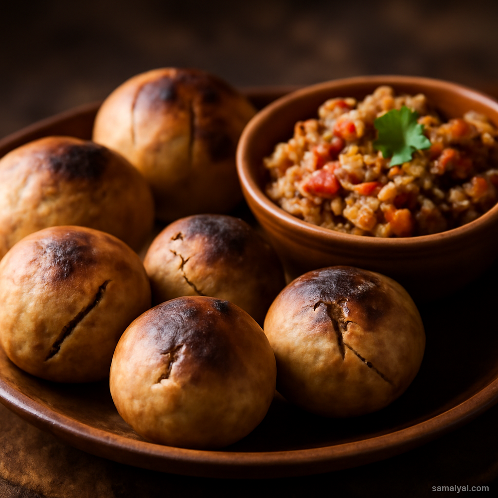 Jharkhand Litti Chokha Baked Wheat Ball Roasted Vegetable