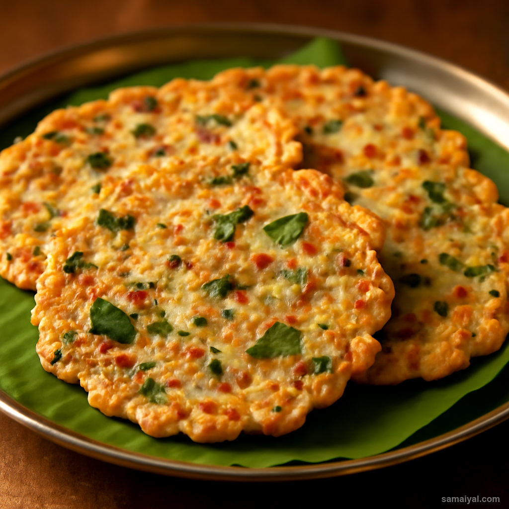 Karnataka Akki Roti Rice Flour Vegetable Flatbread Crispy