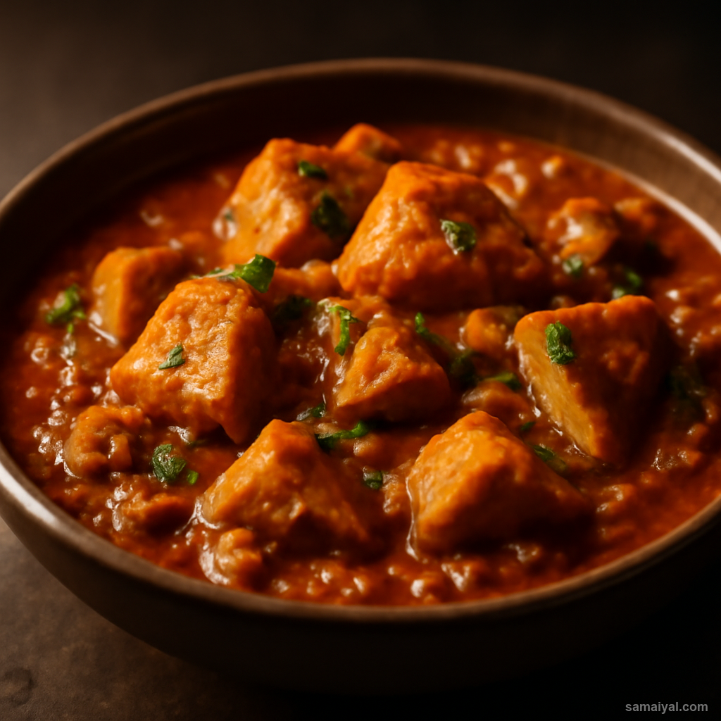 Madhya Pradesh Chakki Ki Shak Wheat Gluten Chunk Spiced Curry