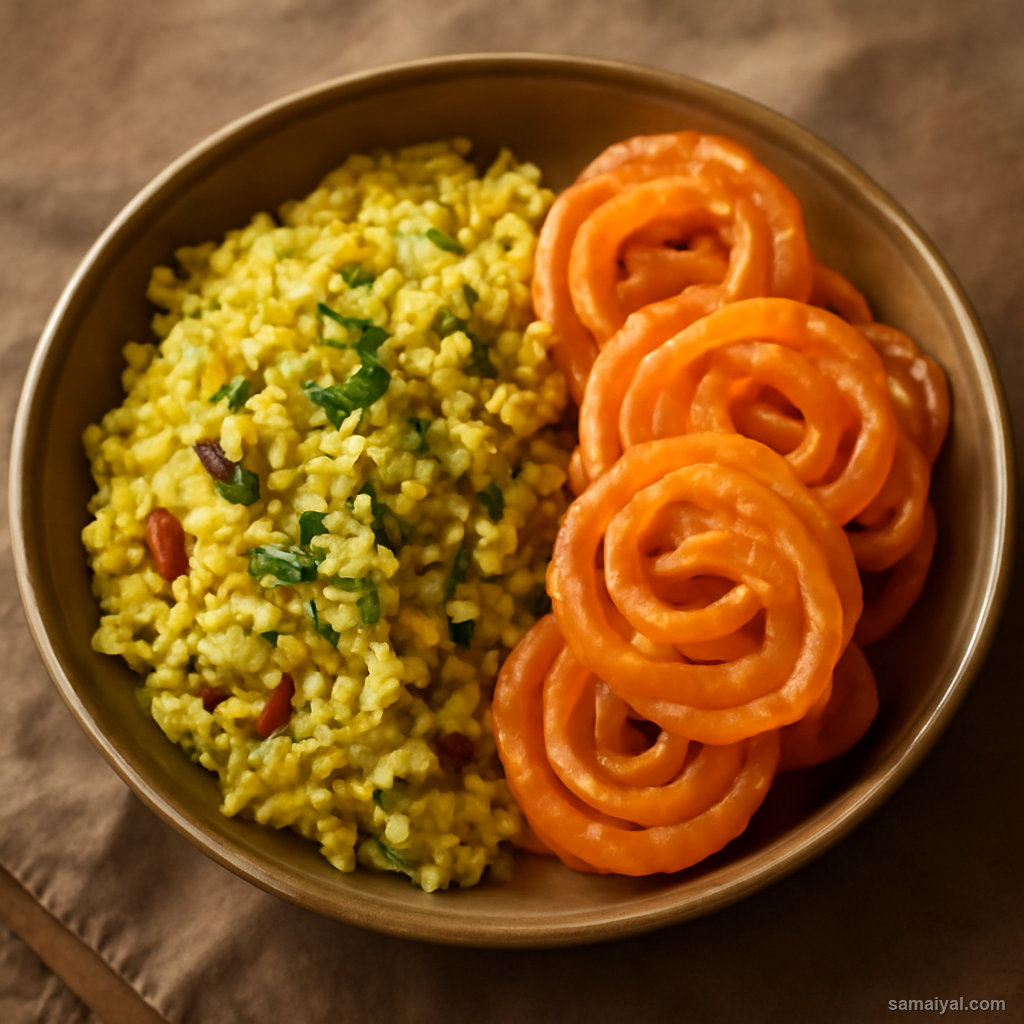 Madhya Pradesh Poha Jalebi Breakfast Combination Indore