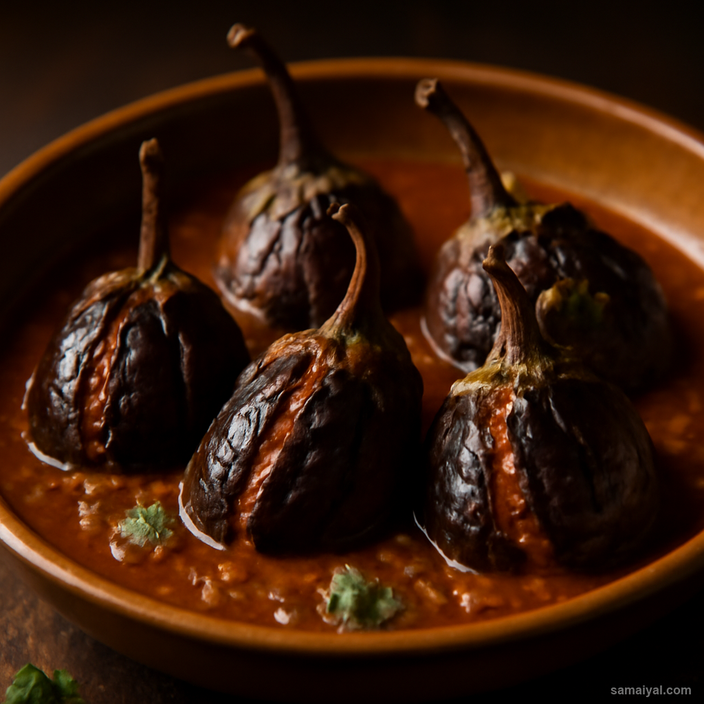 Maharashtra Bharli Vangi Stuffed Brinjal Peanut Coconut