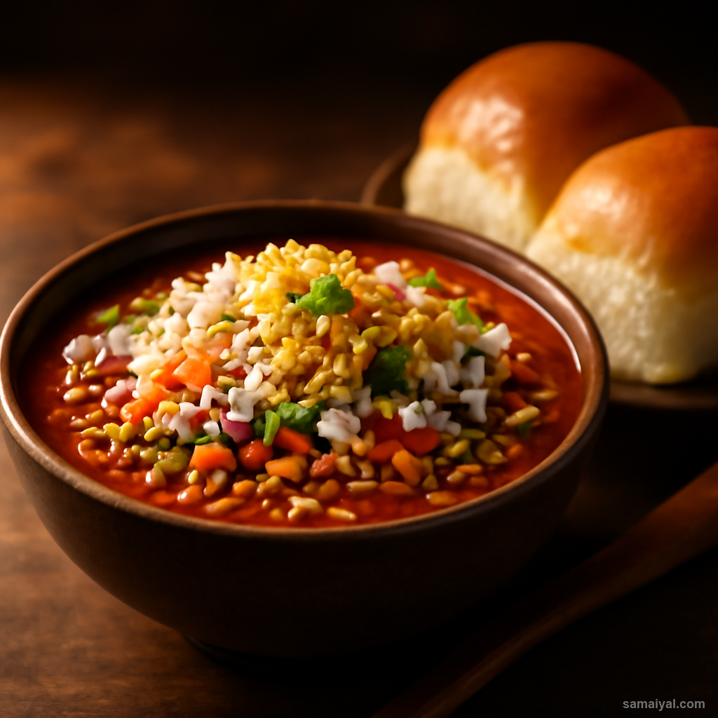 Maharashtra Misal Pav Sprouted Lentil Spicy Bowl Street