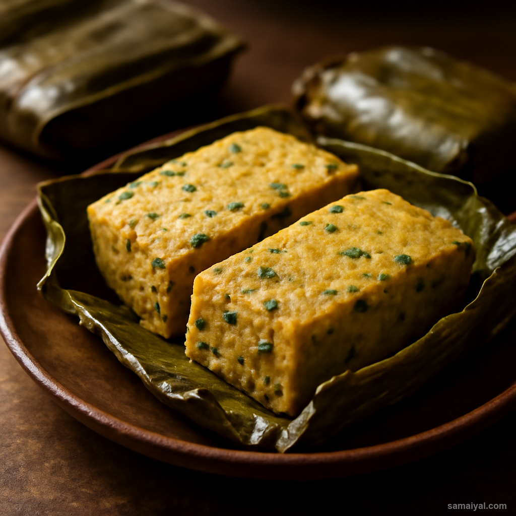 Manipur Paknam Bora Steamed Gram Flour Cake Meitei