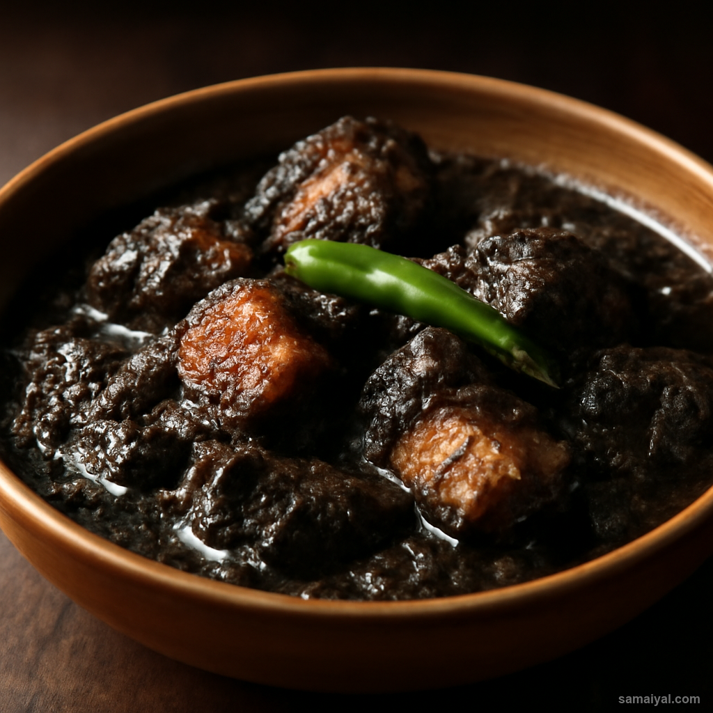 Meghalaya Dohneiiong Pork Black Sesame Curry
