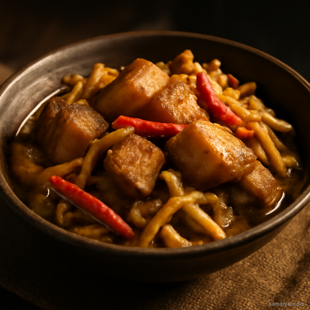 Pork with Mountain Chilli Bamboo