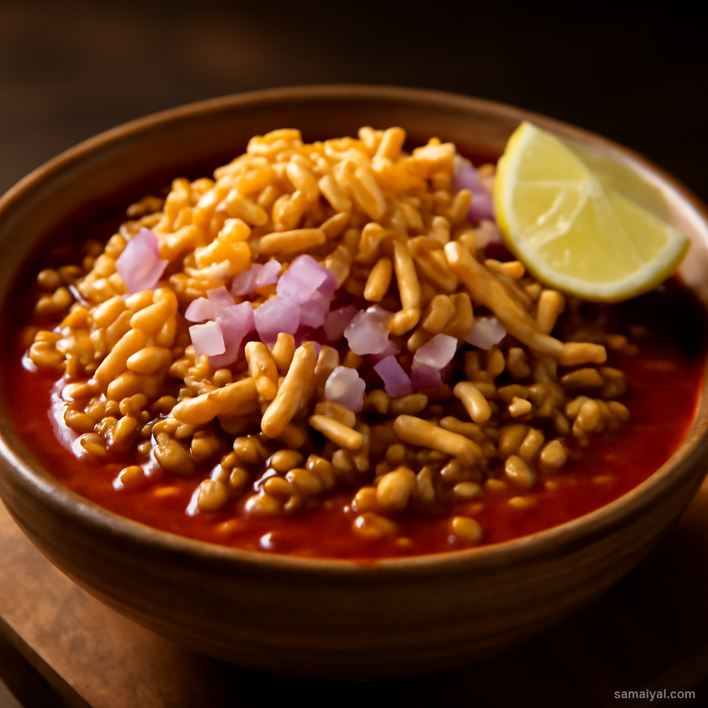Pune Misal Spicy Tarri Sprouted Lentil Bowl