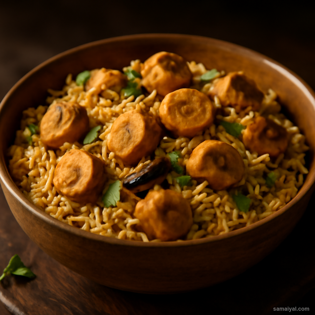 Rajasthani Gatta Pulao Gram Flour Dumpling Rice