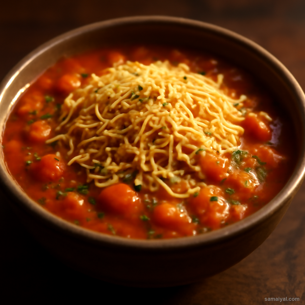 Sev Tameta Nu Shaak Tomato Sev Curry