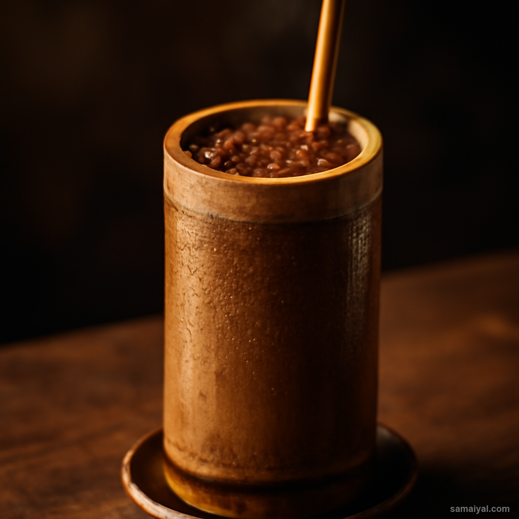 Sikkim Tongba Finger Millet Beer Warming Bamboo Served