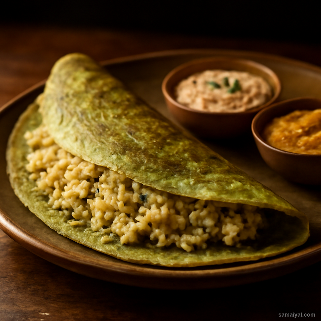 Telangana Pesarattu Upma Combination Andhra Breakfast