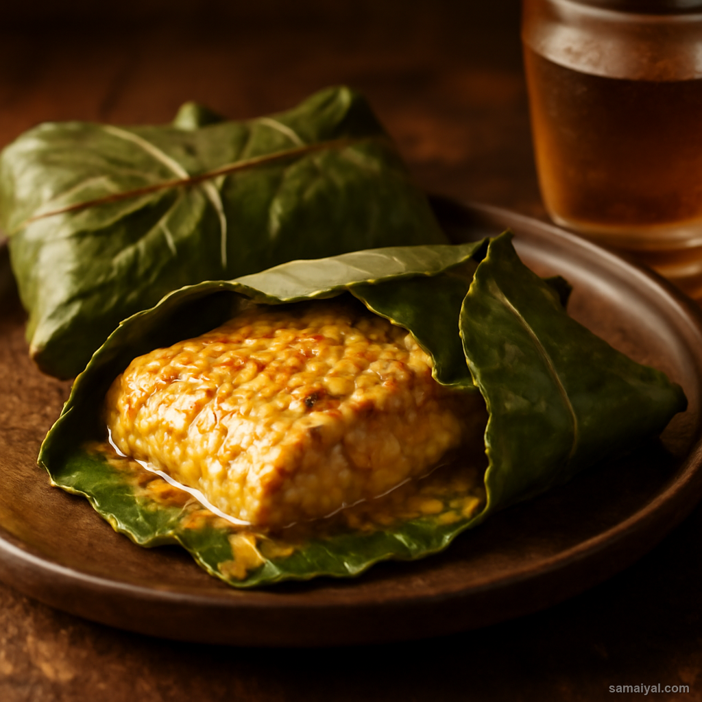 Tripura Lau Pata Fish Bottle Gourd Leaf Steamed Parcel