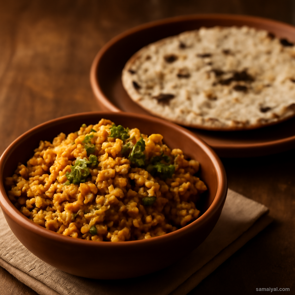 Zunka Bhakar Gram Flour Curry